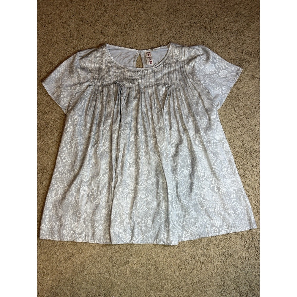 Dolan by Anthropologie‎ Blouse Women's Medium Pleated Snake Skin Lightweight